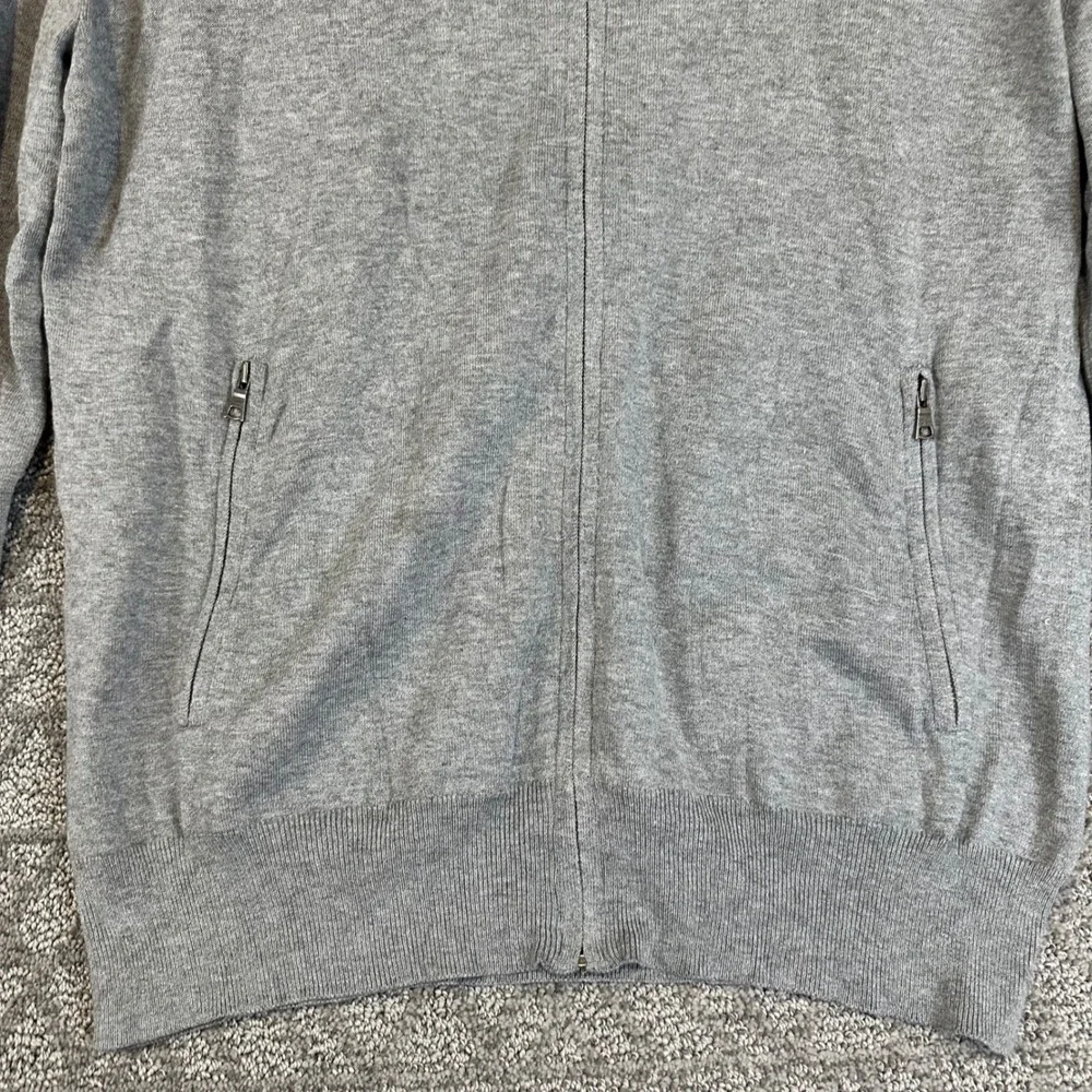 Banana Republic Men's Zip Front Sweater‎ Jacket Cardigan Size M Gray Black silk